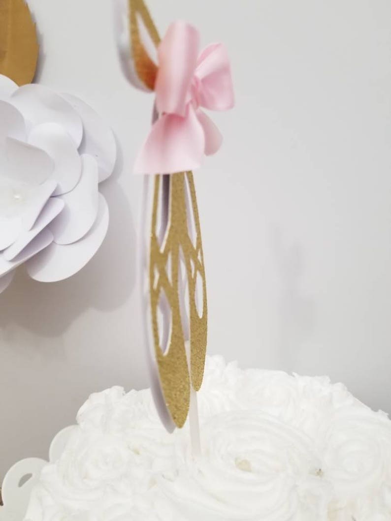 Ballerina Cake topper-Ballerina slippers cake topper-Ballerina theme cake topper-Ballerina Birthday cake topper-Glitter ballerina topper