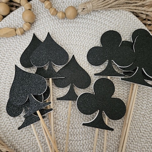 Las Vegas Casino Party  birthday centerpiece picks-Spade Diamonds Club Heart Casino Spade birthday picks-Vegas Spade Club centerpiece picks