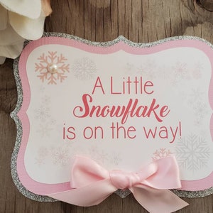 Little Snowflake diaper cake signs-Little Snowflake is on it's way sign-DIY diaper cake signs-Little Snowflake baby shower sign-Snowflake