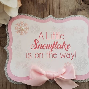 Little Snowflake diaper cake signs-Little Snowflake is on it&#39;s way sign-DIY diaper cake signs-Little Snowflake baby shower sign-Snowflake