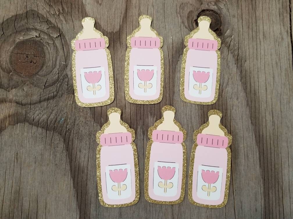 Diaper Baby Bottle Cupcake Toppers-diaper Bottle Girl Table - Etsy