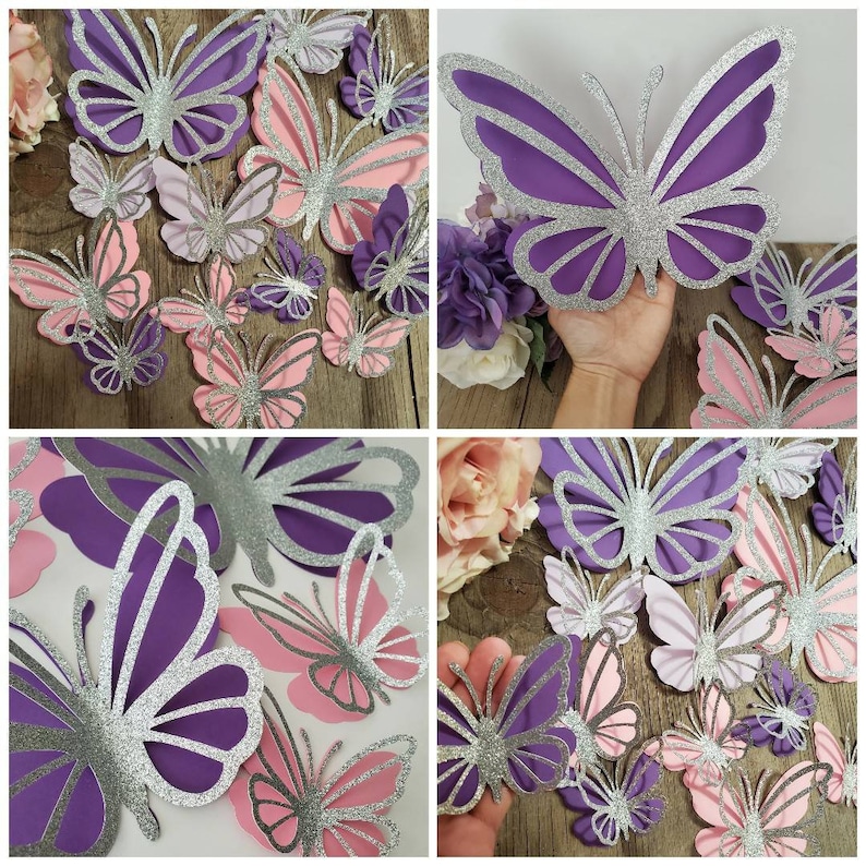 Glitter Butterfly Wall Art Decorbutterfly Die Cutsgold Etsy