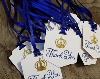 Royal Prince Favor Tags-Royal Prince Tags-Prince Baby Shower Tags-Prince Theme Tags-Royal Prince Thank You tags-Thank you shower prince tag