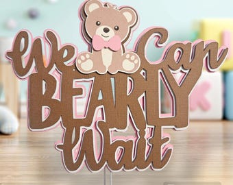 Tortenaufsatz 'We Can Bearly Wait' – Süße Deko Für Babyparty Im Bären-Design