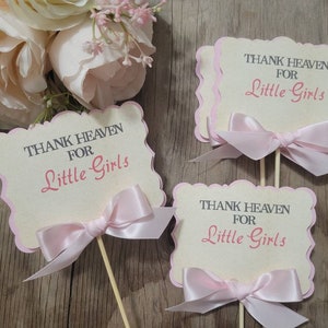 Its A Girl Baby Girl Shower Centerpieces-Thank Heaven for little girls centerpiece-Baby shower centerpiece-Its A Girl Centerpiece