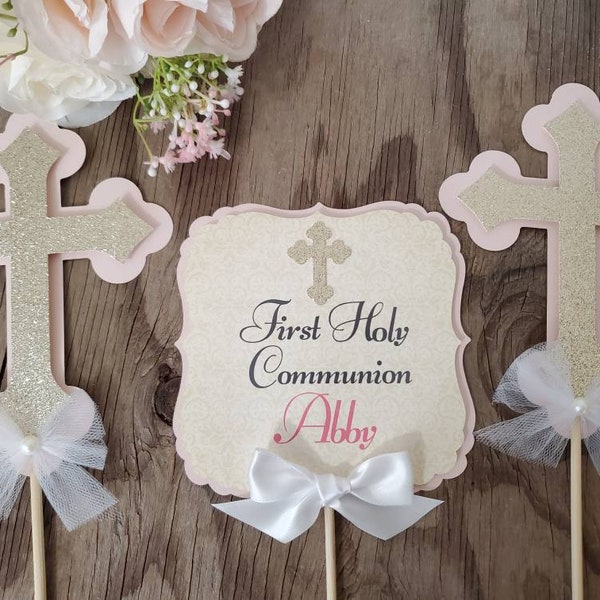 First Communion Girl Centerpiece-First Communion Centerpiece-First Communion Decoration-First Communion-Girl Baptism Centerpiece-communion