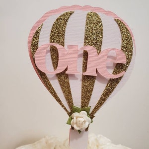 One Boy Girl Hot Air Balloon cake topper-One up up and away cake topper-One boy girl hot air balloon cake toppers-Boy Air Balloon theme