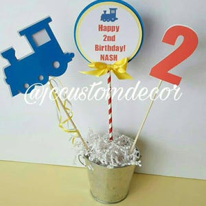 Train Theme Centerpiece-Birthday Train Centerpiece-Train Birthday-Train Birthday Centerpiece-Choo Choo Birthday Centerpiece