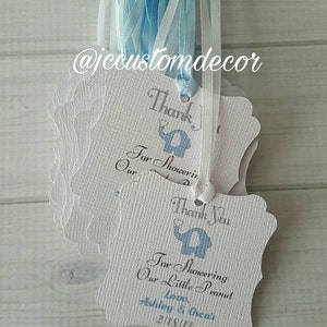 Baby Elephant Favor Tags-Elephant Favor Tags-Little Peanut Baby Favor Tags-Elephant Theme Favor Tags-Thank you baby favor tags-Thank you tag