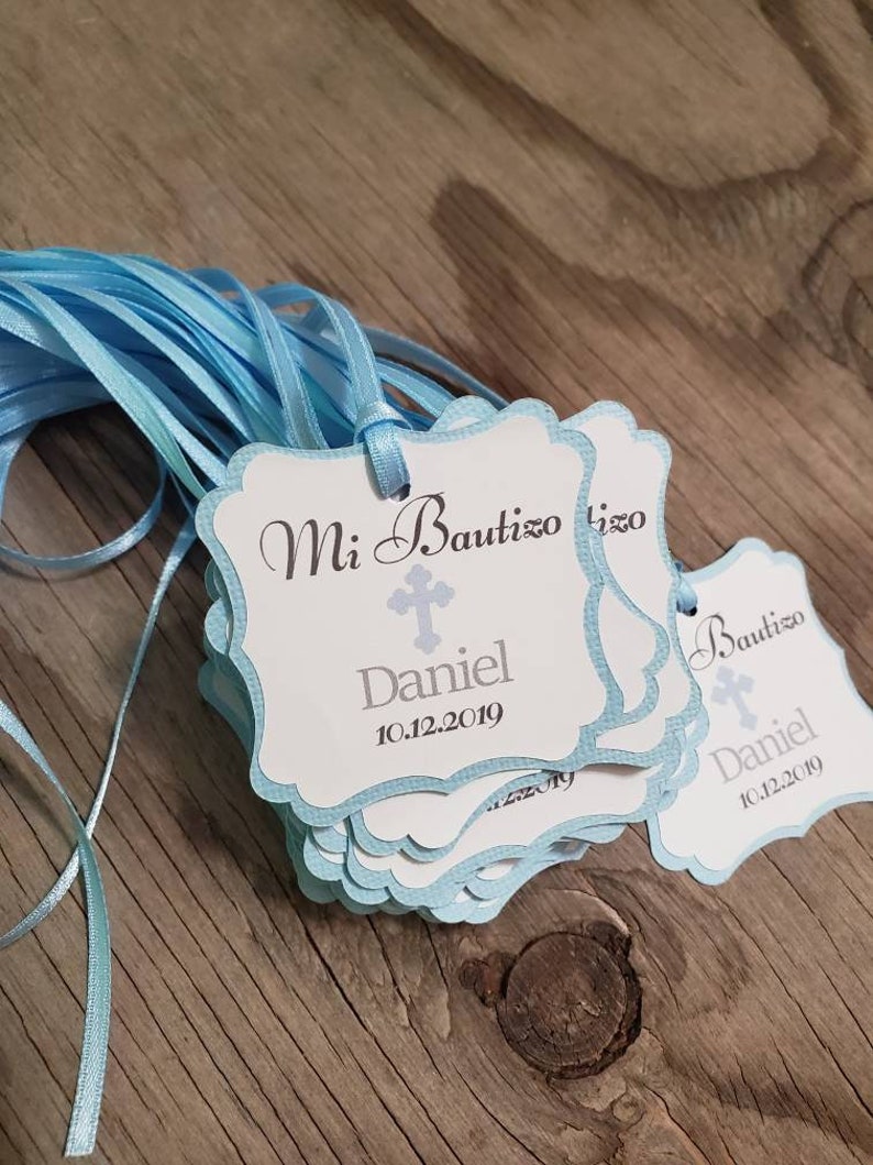 Personalized Mi Bautizo Favor Tags-baptism Favor Tags-mi - Etsy Israel