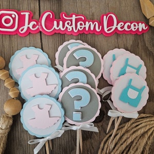 Gender Reveal Cupcake Toppers-Gender Cupcake Topper- Boy or Girl Cupcake Toppers-Boy Girl Cupcake Toppers-Gender Reveal Party-Baby gender