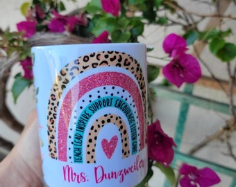 Teacher rainbow mug-Teacher appreciation mug gift-Teacher gift-Teach rainbow mug-Personalized Teacher mug-Personalized mug-Teacher gift mug