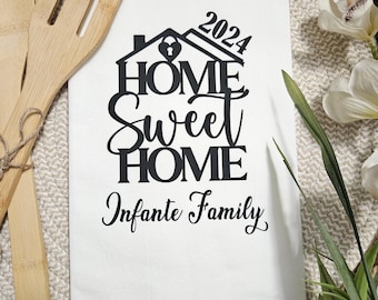 Home Sweet home personalized kitchen towel-wedding gift kitchen towel-New home kitchen towel-Home Sweet Home Towel-New home gift-Home towel