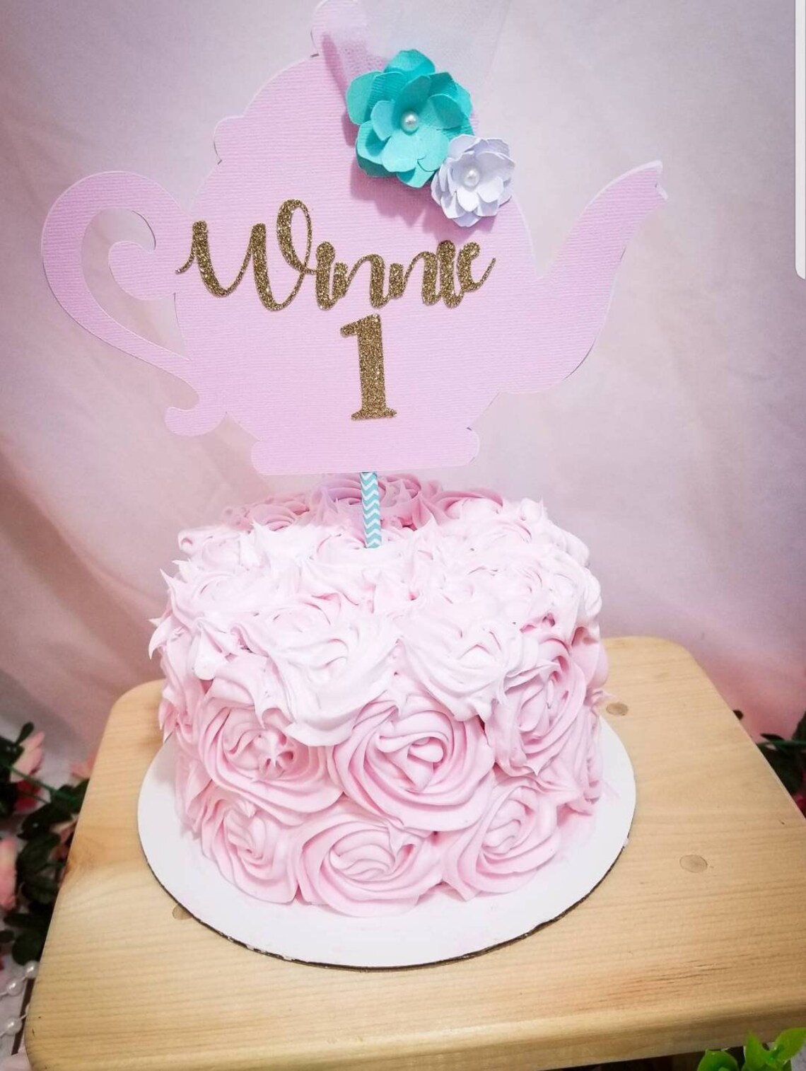 Tea party Cake topperTeapot theme birthday topperTeacup Etsy