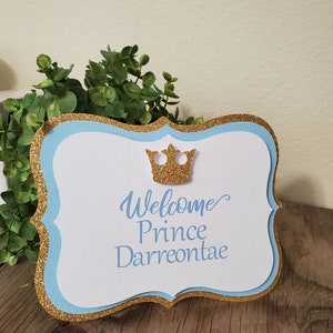 Prince baby theme diaper cake tag sign-Royal diaper cake tag sign-Royal prince diaper tag sign-Baby boy royal diaper sign-Royal prince tag