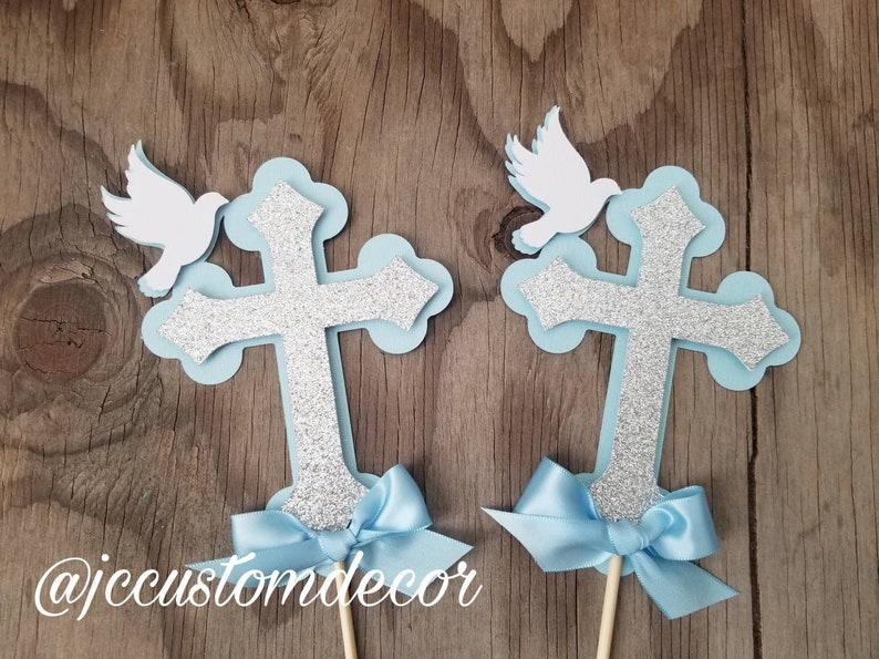 Baptism Boy Cross Dove Centerpiece-communion - Etsy