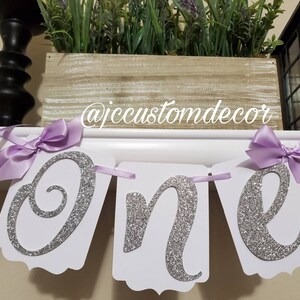 One Glitter Girl highchair banner-One highchair banner-One girl banner-First birthday banner-Girl one highchair banner-One glitter banner