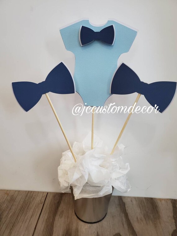 Little Man Centerpiece little Man Baby Shower Centerpiece little Man Centerpiece little Man Shower Baby Shower baby Boy onesie Bowtie Etsy
