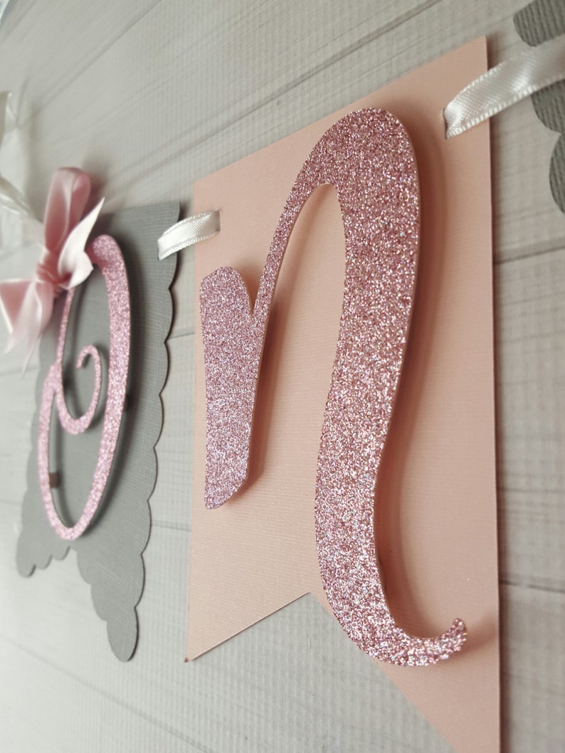 Pink Gold Pink Silver One Banner-Pink Silver Gold Highchair Banner-One Girl Highchair Banner-Gold Silver One Banner-Girl Pink Banner-One