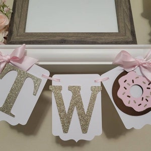 Two Donut Banner-Donut Two Banner-donut Birthday one banner-Donut-Donut Girl party banner-do not grow up girl banner-Do not grow up banner