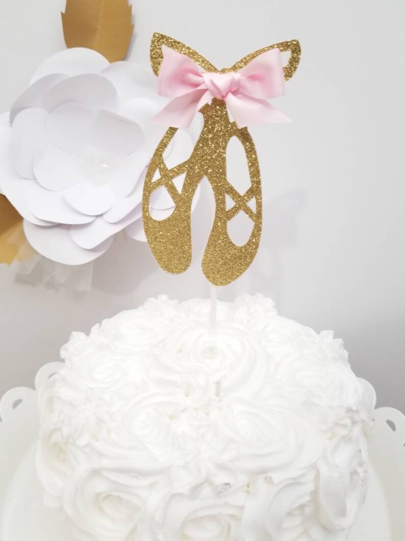 Ballerina Cake topper-Ballerina slippers cake topper-Ballerina theme cake topper-Ballerina Birthday cake topper-Glitter ballerina topper