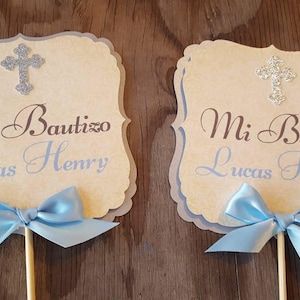 Mi Bautizo boy girl centerpiece-Mi Bautizo Sign-Mi Bautizo centerpiece gold silver-Cross centerpiece-Mi Bautizo centerpiece-Mi Bautizo