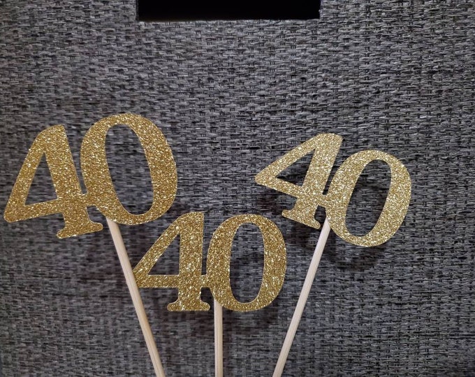 40th Birthday Centerpiece-any Age Number Centerpiece-age Number ...