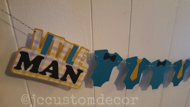 Little Man Onesie Banne Little man banner-boy baby shower banner-Little Man Shower onesie bow and tie banner-little man birthday