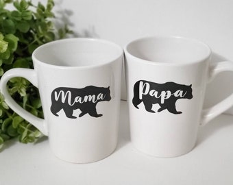 Mama bear mug-Papa bear mug-Mama Papa bear coffee mug-Mama bear coffee mug-Papa bear coffee mug-Mama bear gift-Papa bear gift mug-bear mugs