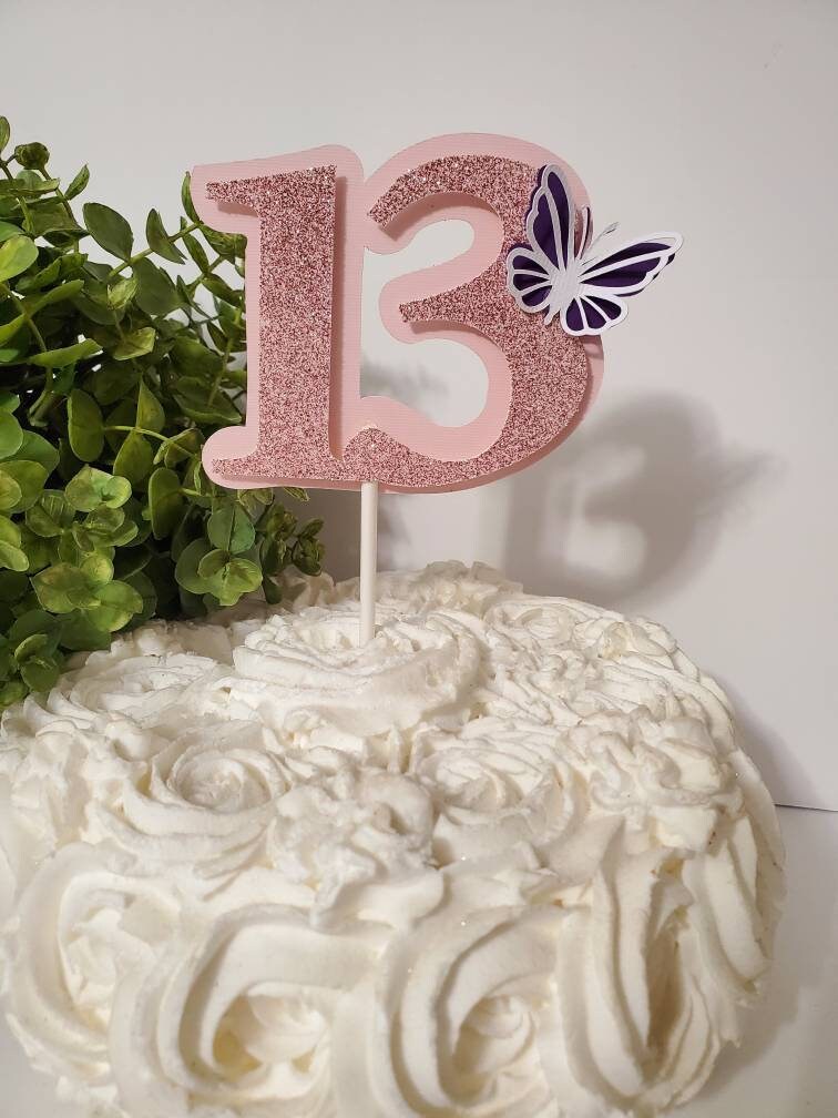 13 Cake Topper-13 Butterfly Cake Topper-butterfly Birthday Cake Topper ...