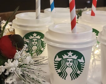 Mini Starbucks cups-Kids hot cocoa Mini starbucks cup-Newborn baby Starbucks prop cup-Hot cocoa Starbucks Mini cups Disposable kids cup