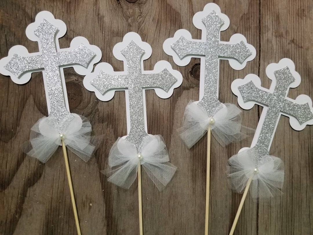 Baptism Boy Girl Cross Centerpiecebaptism Cross Centerpieceboy Girl