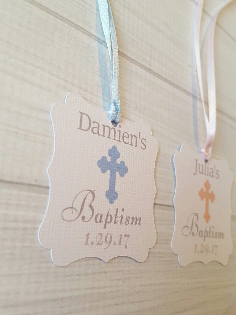 Personalized Baptism Christening Favor Tagsbaptism Favor Etsy
