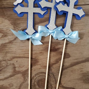 Baptism Boy Cross Dove Centerpiece-communion Centerpiece-boy Baptism ...