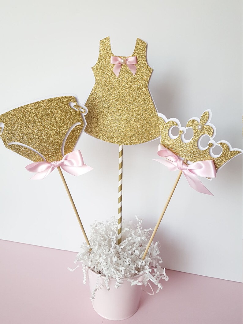 Princess Pink Gold Baby Shower CenterpiecePink Gold Shower Etsy