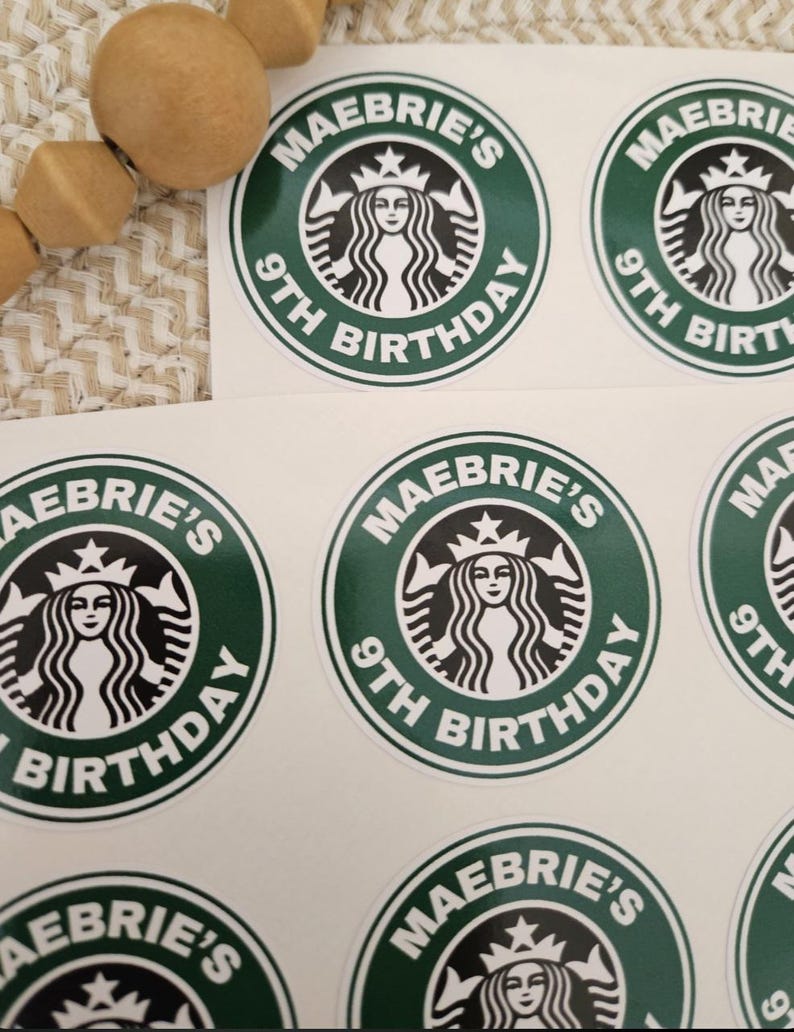Birthday Personalized Party Labels-vinyl Party Name Stickers-birthday ...