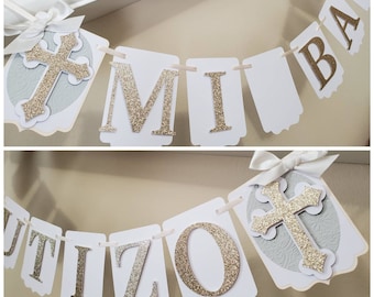 Mi Bautizo boy girl banner-Communion boy girl banner-Bautizo girl boy banner-Mi Bautizo-First Holy Communion boy girl banner-God Bless