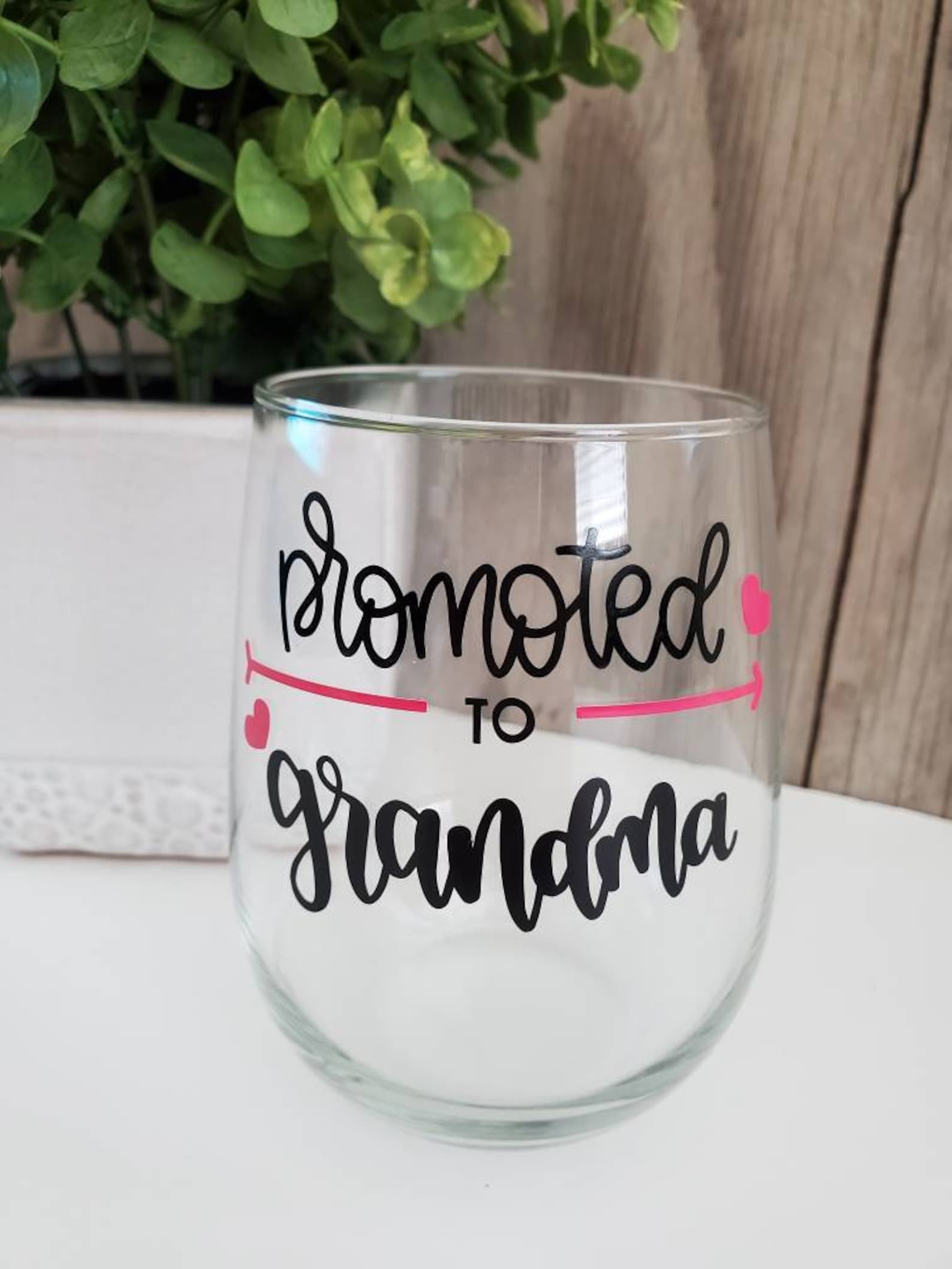 Promoted to Grandma Wine Glassnew Grandma Wine Glassgrandma Etsy