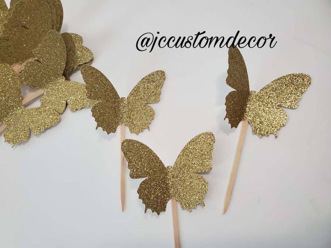 Glitter Butterfly Cupcake Toppersbutterfly Cupcake Toppersbutterfly