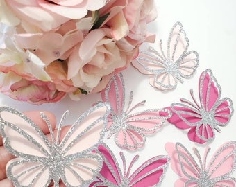Wedding paper butterflies-wedding glitter butterflies-gold silver bridal shower butterflies-paper butterflies-color butterflies-butterflies