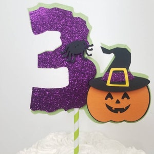 Halloween age centerpiece-Halloween age centerpiece-Jack o lantern birthday centerpiece-Halloween party-Halloween theme birthday-Age topper image 6