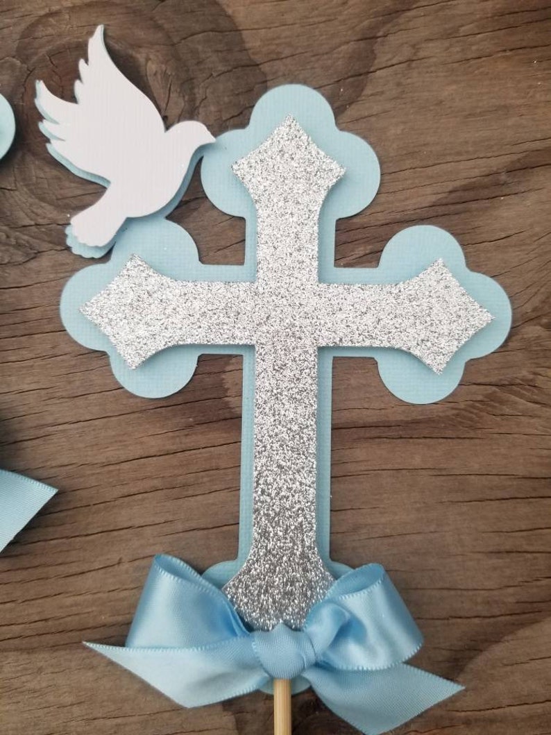 Baptism Boy Cross Dove Centerpiece-communion - Etsy
