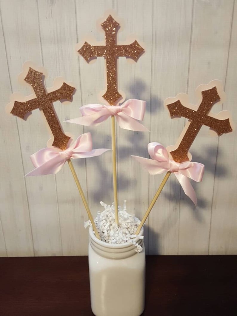 Boy Girl Cross Centerpiececross Centerpiecebaptism Cross Etsy