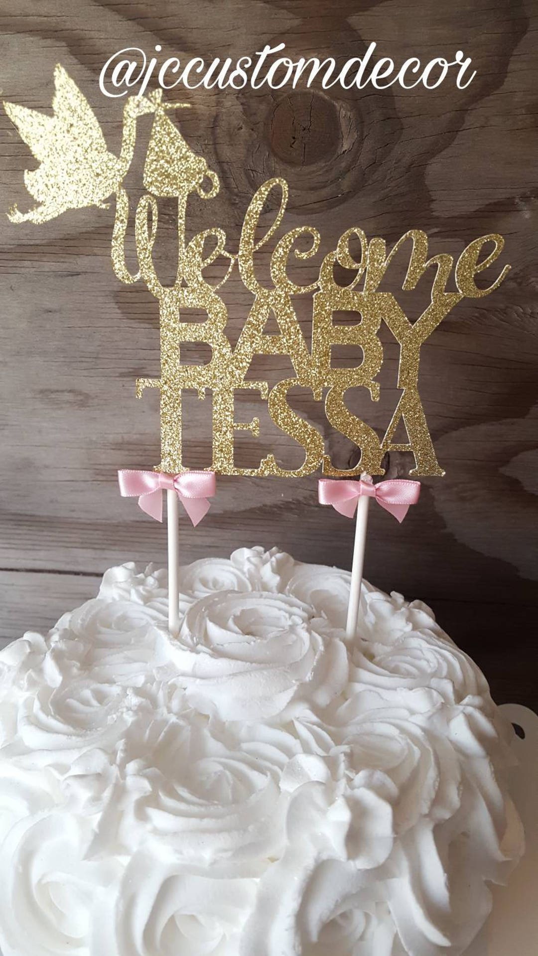 Its A Girl Cake Topper-stork Cake Topper-its a Girl Glitter - Etsy