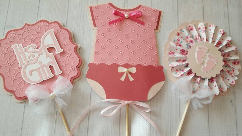 Its A Girl Centerpiece Baby Girl Onesie Centerpiece Onesie Etsy