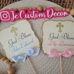 Baptism Boy Girl Centerpiece-Communion Centerpiece-Baptism Centerpiece-Cross Centerpiece-Christening  Centerpiece- MiBautizo Centerpiece