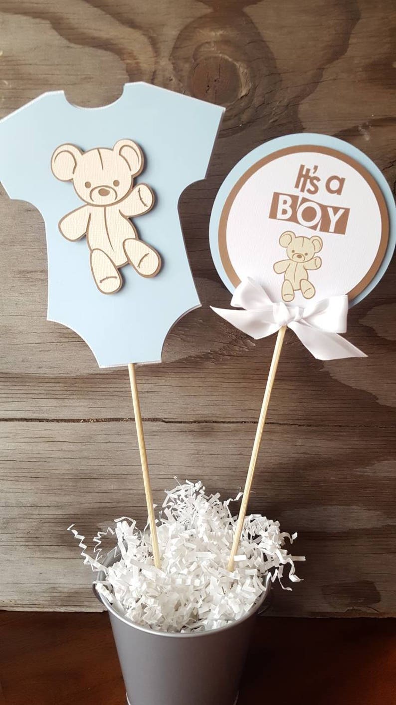Its A Boy Centerpieceits A Boy Teddy Bear Theme Etsy