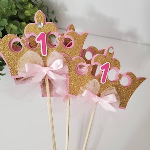 1st birthday princess centerpiece-Princess theme birthday tiara centerpiece-Tiara girl age centerpiece-tiara princess centerpiece-princess
