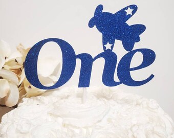 One Time Flies Cake Topper, Airplane 1st Birthday Cake Topper, First Birthday Party Decor, Smash Cake Topper, Boy Airplane Birthday Theme