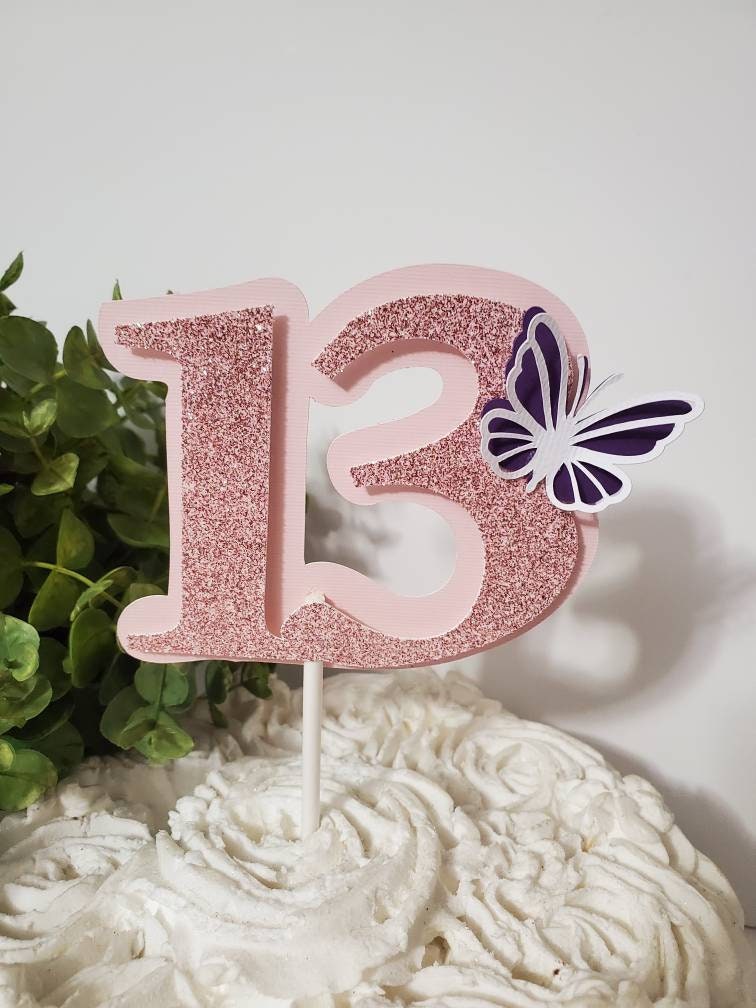 13 Cake Topper-13 Butterfly Cake Topper-butterfly Birthday | Etsy